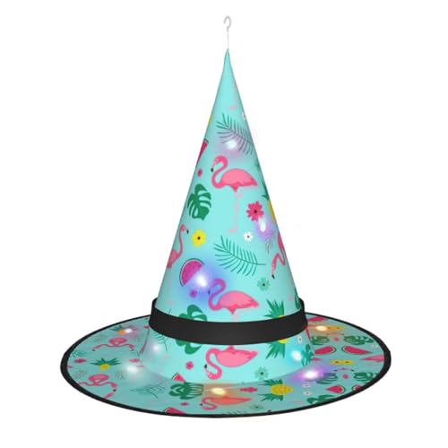 CHARMERM Flamingo Eiscreme, Obst, Halloween, Hexenhüte mit LED-Lichtern, Halloween-Dekoration, für Frauen, leuchtend, Hexenhut CHARMERM Flamingo Eiscreme, Obst, Halloween, Hexenhüte mit LED-Lichtern, Halloween-Dekoration, für Frauen, leuchtend, Hexenhut von CHARMERM