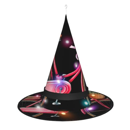 CHARMERM Halloween Hexenhüte für Fahrrad mit LED-Lichtern - Leuchtender Hexenhut für Damen von CHARMERM