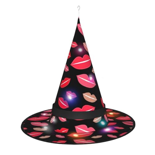 CHARMERM Halloween Hexenhüte mit LED-Lichtern - Leuchtender Hexenhut für Damen von CHARMERM