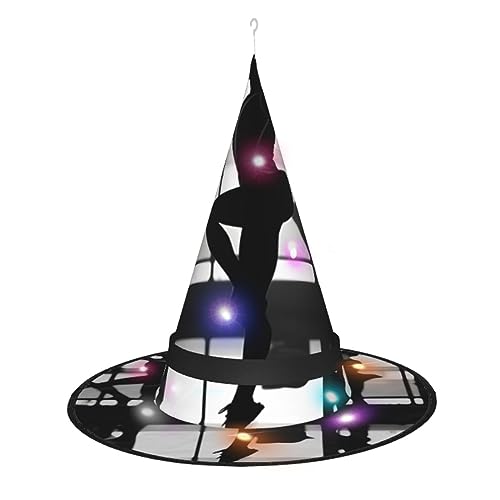 CHARMERM Hexenhüte mit LED-Lichtern für Damen, Halloween-Dekoration von CHARMERM