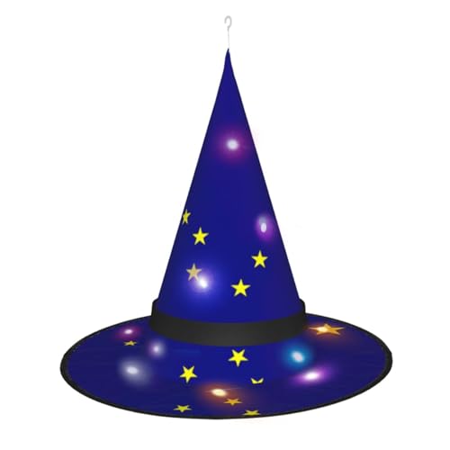 CHARMERM Hexenhut mit LED-Lichtern für Damen, Alaska Staatsflagge CHARMERM Hexenhut mit LED-Lichtern für Damen, Alaska Staatsflagge von CHARMERM