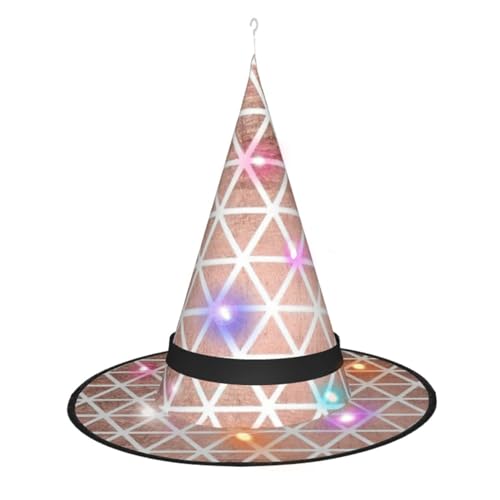 CHARMERM Hexenhut mit LED-Lichtern für Damen, Rotgold CHARMERM Hexenhut mit LED-Lichtern für Damen, Rotgold von CHARMERM