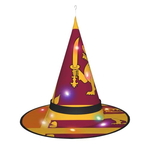 CHARMERM Hexenhut mit Sri Lanka Flagge für Halloween mit LED-Lichtern, Hexenhut für Damen von CHARMERM