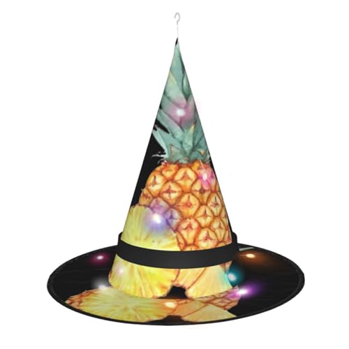 CHARMERM Witzige Halloween-Hexenhüte mit LED-Lichtern, beleuchteter Hexenhut für Damen von CHARMERM