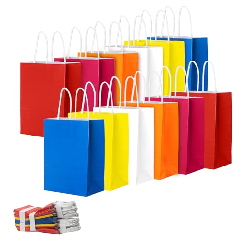 CHARMGIFTBOX 10 Stück 15 x 21 x 8 cm Bunte Papiertüten mit Henkel, Geburtstagsgeschenktüte, kleine Geschenktüten Papier für Kinder- und Erwachsenenpartys, Fest, Hochzeiten, Babypartys CHARMGIFTBOX 10 Stück 15 x 21 x 8 cm Bunte Papiertüten mit Henkel, Geburtstagsgeschenktüte, kleine Geschenktüten Papier für Kinder- und Erwachsenenpartys, Fest, Hochzeiten, Babypartys von CHARMGIFTBOX