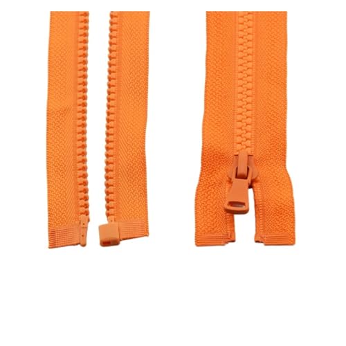 3 Stück 5# 30/40/55/60/70/80/90 cm Harz-Reißverschluss, offene Auto-Lock-Kunststoff-Reißverschlüsse for Nähen von Kleidung (Color : Orange, Size : 70CM_5#) von CHATROOM