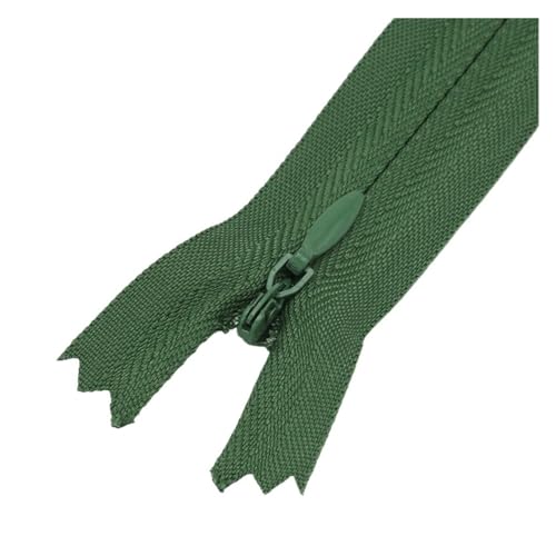 5 stücke 18 cm-60 cm Nylon Spule Reißverschlüsse for Schneider Nähen Kleid Kissen Rock Hosen Kleidung Handwerk Unsichtbare reißverschlüsse Reparatur Kit (Color : Dark green, Size : 40cm) von CHATROOM