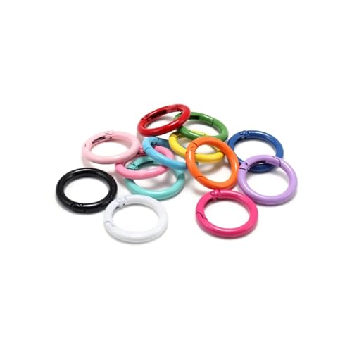 5Pcs Metall Tor O Frühling Verschlüsse Zu Öffnende Runde Karabiner Schlüsselbund Tasche Clips Haken Stecker for DIY Schnallen Schmuck Machen (Color : Mix color, Size : 34mm x 5pcs) von CHATROOM