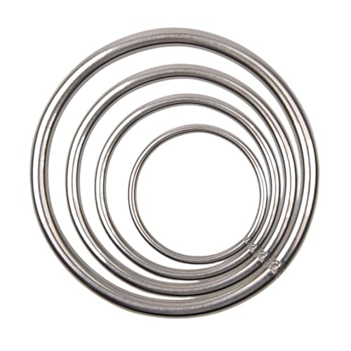 60mm-120mm Durchmesser Edelstahl Geschweißte O Runde Ringe Schweißschlaufe For Angelgerät Marine Boot Yoga Hängende Ringe (Color : Silver, Size : 120mm) von CHATROOM