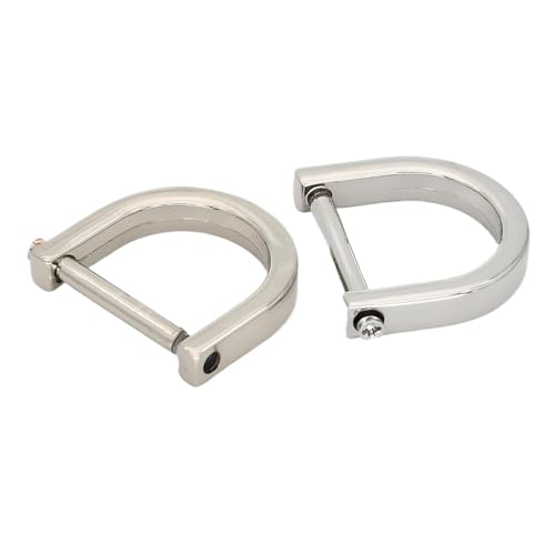 CHATROOM 2 Stück Metall abnehmbare D Ring offene Schraube Schnalle Schäkel Verschluss for Leder Handwerk Tasche Riemen Gürtel Schnalle Griff Schulter Gurtband(Silver,ID 15mm) von CHATROOM