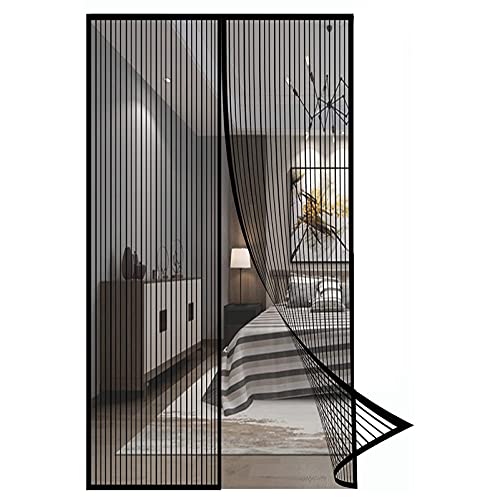 CHBIN Tür Insektenschutz 75x225cm Einfach zu montieren Vorhang Fliegenvorhang Magnetverschluss faltbar für Flure/Türen/Windows/Wohnzimmer, Schwarz von CHBIN