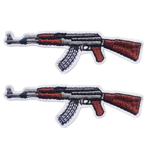 CHBROS AK47 Aufnäher zum Aufbügeln oder Aufnähen von Kleidung, Jacken, T-Shirts, Rucksäcken, 2 Stück CHBROS AK47 Aufnäher zum Aufbügeln oder Aufnähen von Kleidung, Jacken, T-Shirts, Rucksäcken, 2 Stück von CHBROS
