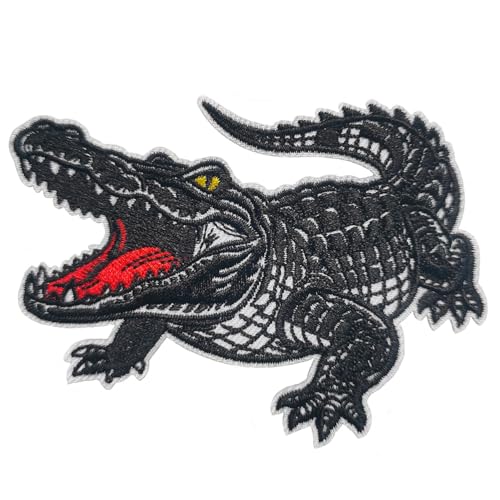 CHBROS Bestickte Aufnäher mit Krokodilmuster, Tieraufnäher, zum Aufbügeln oder Aufnähen für Kleidung, Jacken, T-Shirts, Rucksäcke, Mützen usw CHBROS Bestickte Aufnäher mit Krokodilmuster, Tieraufnäher, zum Aufbügeln oder Aufnähen für Kleidung, Jacken, T-Shirts, Rucksäcke, Mützen usw von CHBROS