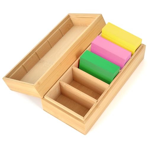 A8 Karteikarten Boxen Holz Karteibox 20 * 8 * 6cm Lernkarteibox Vokabeln Karteikarten Holz mit Deckel für Büro Schulen Und Heim （Karteikarten Nicht im Enthalten） von CHCAES