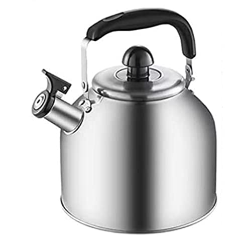 Flötenkessel aus 304 Edelstahl, Pfeifkessel mit Griff, Küche, Teekessel, Zuhause, für Induktionsherd, Gas-Teakessel, Pfeife, Wasserkocher, Teekessel (5 l) von CHCWR
