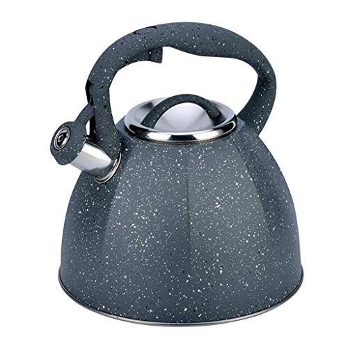 Teekessel Teekanne für Herdplatten, laute Pfeife, lebensmittelechter Edelstahl, Teekanne Wasserkessel für Holzmuster-Griff und rostfrei, 3,7 l, Schwarz Teekessel Teekanne für Herdplatten, laute Pfeife, lebensmittelechter Edelstahl, Teekanne Wasserkessel für Holzmuster-Griff und rostfrei, 3,7 l, Schwarz von CHCWR