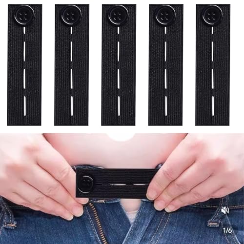 5 Stück Hosenbunderweiterung, Elastische Taillenverlängerung, Hosenerweiterung Verstellbare Elastische Hosenbund Verlängerung, Expanders für Männer und Frauen, Knopf für Hosen, Jeans und Kleid 5 Stück Hosenbunderweiterung, Elastische Taillenverlängerung, Hosenerweiterung Verstellbare Elastische Hosenbund Verlängerung, Expanders für Männer und Frauen, Knopf für Hosen, Jeans und Kleid von CHDZSW