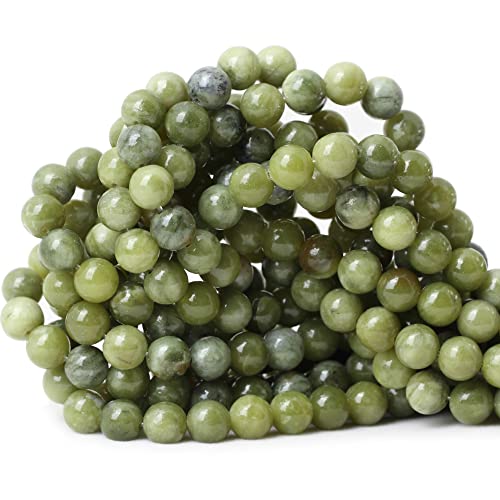 CHEAVIAN 45 Stück 8 mm natürliche Taiwan-grüne Jade-Perlen für die Schmuckherstellung, DIY-Armband, Halsketten, 1 Strang, 38,1 cm von CHEAVIAN