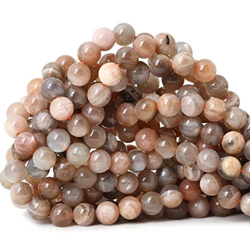 CHEAVIAN 45 Stück 8 mm natürliche orangefarbene Mondstein-Edelstein-Perlen für selbstgemachte Armbänder, Halsketten, Ohrringe, Schmuckherstellung, 1 Schnur 38,1 cm von CHEAVIAN
