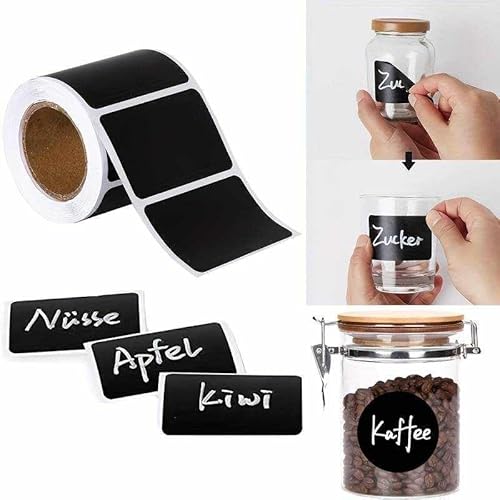 CHEFZOCO 120 Aufkleber auf Rolle, wasserdicht, für Küchengläser, Aufkleber für Tafel, Küche, Aufkleber für Einmachgläser, Größe Aufkleber 5,5 x 3,5 cm, 120 Stück CHEFZOCO 120 Aufkleber auf Rolle, wasserdicht, für Küchengläser, Aufkleber für Tafel, Küche, Aufkleber für Einmachgläser, Größe Aufkleber 5,5 x 3,5 cm, 120 Stück von CHEFZOCO