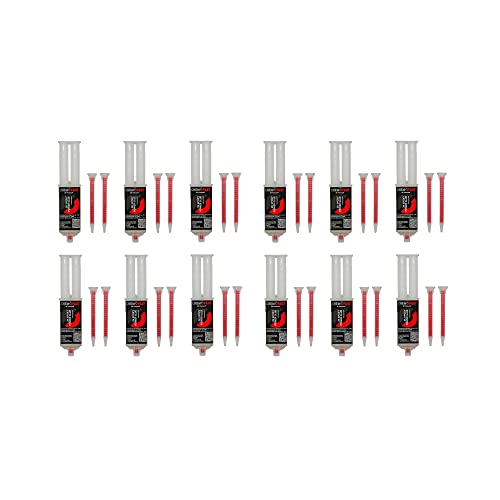 CHEMOFAST 2K Epoxy Power Glue, 2 Komponenten-Epoxidharz Kleber, Metall Stein Kunststoff, innen & außen, transparent, 12x25ml inkl. 24 Mischer von CHEMOFAST