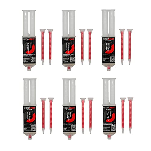 CHEMOFAST 2K Epoxy Power Glue, 2 Komponenten-Epoxidharz Kleber, Metall Stein Kunststoff, innen & außen, transparent, 6x25ml inkl. 12 Mischer CHEMOFAST 2K Epoxy Power Glue, 2 Komponenten-Epoxidharz Kleber, Metall Stein Kunststoff, innen & außen, transparent, 6x25ml inkl. 12 Mischer von CHEMOFAST