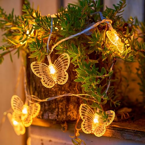 CHENBOOW Led Schmetterling Lichterkette,Lichterkette Frühling Deko,Led Osterbeleuchtung,Dekoleuchte für Außen Innen,für Weihnachten Deko,Garten Dekoration,für Balkon,Party,Hochzeit von CHENBOOW