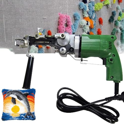 Teppichwebpistole, Teppichpistole, 360° Drehbarer Griff + Geschwindigkeit: 5–40 Stiche/s, 2-in-1 (Schnitt-/Schlingenflor), Für Anfänger, Ein Muss Für Tufting-Liebhaber,A von CHENCOO
