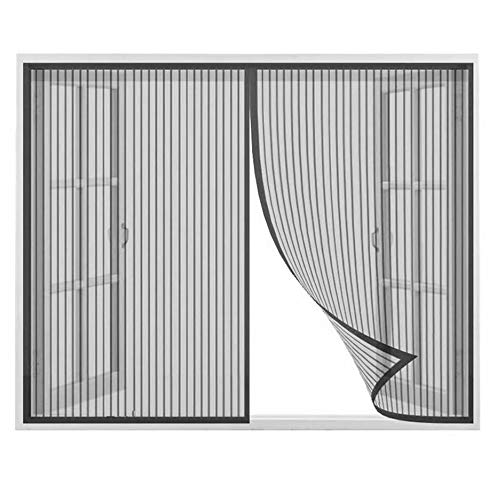 CHENG Fliegengitter tür 165x210cm, Fliegengitter Schiebetür Magnetverschluss Schiebefenster Dachfenster - schwarz von CHENG
