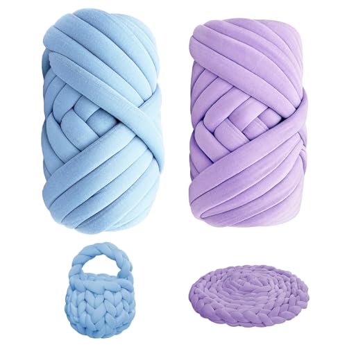 2 Stück Armstricken Wolle 500g/25m Chunky Wolle zum Handstricken 2 Farben XXL Chunky Yarn Wolle Dicke Schlauchgarn DIY Garn Strickwolle Handstrickgarn für Taschen, Decken, Tasche,DIY-Kunsthandwerk 2 Stück Armstricken Wolle 500g/25m Chunky Wolle zum Handstricken 2 Farben XXL Chunky Yarn Wolle Dicke Schlauchgarn DIY Garn Strickwolle Handstrickgarn für Taschen, Decken, Tasche,DIY-Kunsthandwerk von CHENGCKJ