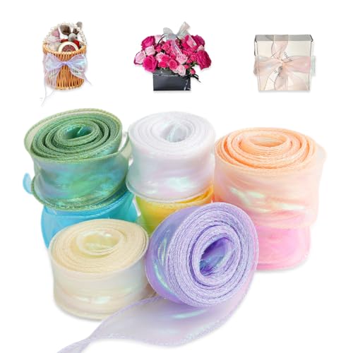8 Rollen Organzaband 4cm x 9m Chiffonband Schimmernde transparente Seidenband Geschenkband Dekorative Bänder für Basteln Geschenkbandschleifen Hochzeit 8 Rollen Organzaband 4cm x 9m Chiffonband Schimmernde transparente Seidenband Geschenkband Dekorative Bänder für Basteln Geschenkbandschleifen Hochzeit von CHENGCKJ