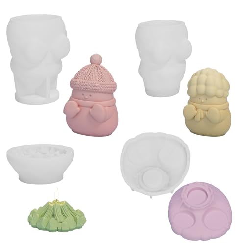 CHENGCKJ 4 STK Silikonformen Gießformen Weihnachten 3D Silikonformen Schneemann Kerzengießformen DIY Kerzenform zum Gießen Weihnachten Giessformen Silikon für Herstellung von Kerzen, Aromasteinen CHENGCKJ 4 STK Silikonformen Gießformen Weihnachten 3D Silikonformen Schneemann Kerzengießformen DIY Kerzenform zum Gießen Weihnachten Giessformen Silikon für Herstellung von Kerzen, Aromasteinen von CHENGCKJ