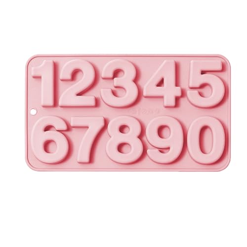 Gießform Silikonform Zahlen, 3D Zahlenform 0-9 (5,6 cm) Seifenprofi Seifenform Backform Schokoladenform Kuchenform Eiswürfelform Zahlen Silikonformen zum Süßigkeiten, Fondant, Backen, Buntstifte von CHENGCKJ