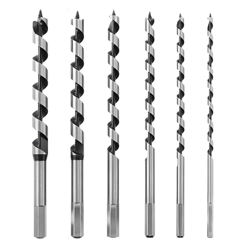 Holzbohrer Set 6,8,10,12,14,18 mm x 230mm Schlangenbohrer mit Sechskantschaft Balkenbohrer lang Profi Kohlenstoffreich Stahl Schalungsbohrer Holzschlangenbohrer für präzises Holzbohren Holzbohrer Set 6,8,10,12,14,18 mm x 230mm Schlangenbohrer mit Sechskantschaft Balkenbohrer lang Profi Kohlenstoffreich Stahl Schalungsbohrer Holzschlangenbohrer für präzises Holzbohren von CHENGCKJ