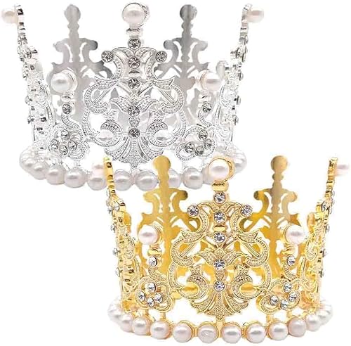 2 Stücke Silber&Gold Kuchen Top Perle Prinzessin Krone Dekoration Kleine Krönchen Tortenaufsatz Mini Tiara Perle Krone für KinderGeburtstag Party Thema Geburtstagsfeier Jubiläum 2 Stücke Silber&Gold Kuchen Top Perle Prinzessin Krone Dekoration Kleine Krönchen Tortenaufsatz Mini Tiara Perle Krone für KinderGeburtstag Party Thema Geburtstagsfeier Jubiläum von CHENGLI