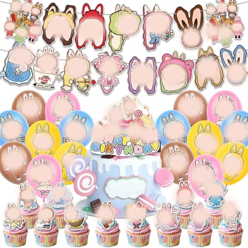 30PCS La-bubu Geburtstag Party Dekoration La-bubu Dekorationsset Geburtstagsparty Dekorationen Happy Birthday Banner Torteneinlage Kinderthemenparty Luftballons La-bubu Fans 30PCS La-bubu Geburtstag Party Dekoration La-bubu Dekorationsset Geburtstagsparty Dekorationen Happy Birthday Banner Torteneinlage Kinderthemenparty Luftballons La-bubu Fans von CHENGLI