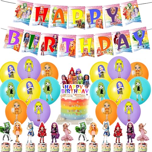 30PCS Rainbow Doll Geburtstag Party Rainbow Doll Dekorationsset Geburtstagsparty Dekorationen Rainbow Doll Happy Birthday Banner Torteneinlage Cupcake Topper Kinderthemenparty Luftballons 30PCS Rainbow Doll Geburtstag Party Rainbow Doll Dekorationsset Geburtstagsparty Dekorationen Rainbow Doll Happy Birthday Banner Torteneinlage Cupcake Topper Kinderthemenparty Luftballons von CHENGLI