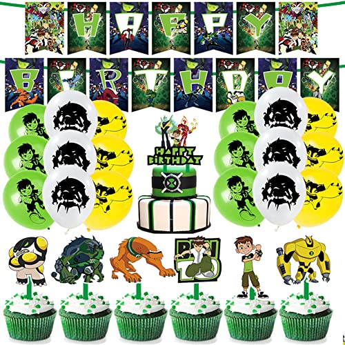 32PCS Ben10 Geburtstag Party Dekoration Ben10 Dekorationsset Geburtstagsparty Dekorationen Happy Birthday Banner Torteneinlage Kinderthemenparty Luftballons Ben10 Fans 32PCS Ben10 Geburtstag Party Dekoration Ben10 Dekorationsset Geburtstagsparty Dekorationen Happy Birthday Banner Torteneinlage Kinderthemenparty Luftballons Ben10 Fans von CHENGLI
