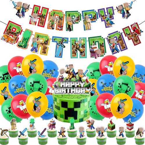 37PCS Ga-me Geburtstag Party Dekoration Ga-me Dekorationsset Geburtstagsparty Dekorationen Happy Birthday Banner Torteneinlage Kinderthemenparty Luftballons Ga-me Fans 37PCS Ga-me Geburtstag Party Dekoration Ga-me Dekorationsset Geburtstagsparty Dekorationen Happy Birthday Banner Torteneinlage Kinderthemenparty Luftballons Ga-me Fans von CHENGLI