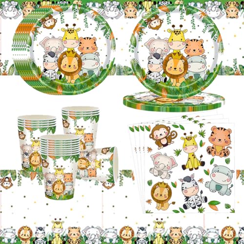 51PCS Dschungel Safari Partygeschirr Kindergeburtstag Set, Dschungel Safari Party Geschirr Dschungel Safari Geburtstag Deko, Dschungel Safari Kindergeburtstag Tischdeko Geburtstagsparty Zubehör 51PCS Dschungel Safari Partygeschirr Kindergeburtstag Set, Dschungel Safari Party Geschirr Dschungel Safari Geburtstag Deko, Dschungel Safari Kindergeburtstag Tischdeko Geburtstagsparty Zubehör von CHENGLI