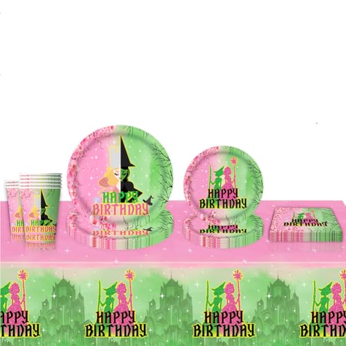 51PCS Magic Witch Partygeschirr Set, Magic Witch Party Geschirr Magic Witch Geburtstag Deko, Magic Witch Kindergeburtstag Tischdeko Magic Witch Geburtstagsparty Zubehör Party Pappbecher Teller von CHENGLI