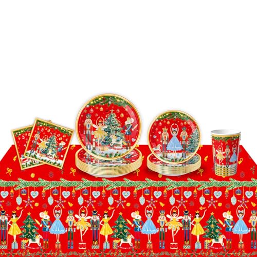 61PCS The Nutcracker Christmas Party Geschirr, The Nutcracker Christmas Tischdeko The Nutcracker Christmas Zubehör Party Pappbecher Teller 61PCS The Nutcracker Christmas Party Geschirr, The Nutcracker Christmas Tischdeko The Nutcracker Christmas Zubehör Party Pappbecher Teller von CHENGLI