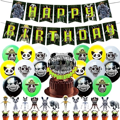 CHENGLI 30PCS Zoonomaly Geburtstag Party Dekorationsset: Happy Birthday Banner, Tortendekoration, Cupcake Topper, Luftballons - Cartoon-Muster, Mix-Farben CHENGLI 30PCS Zoonomaly Geburtstag Party Dekorationsset: Happy Birthday Banner, Tortendekoration, Cupcake Topper, Luftballons - Cartoon-Muster, Mix-Farben von CHENGLI