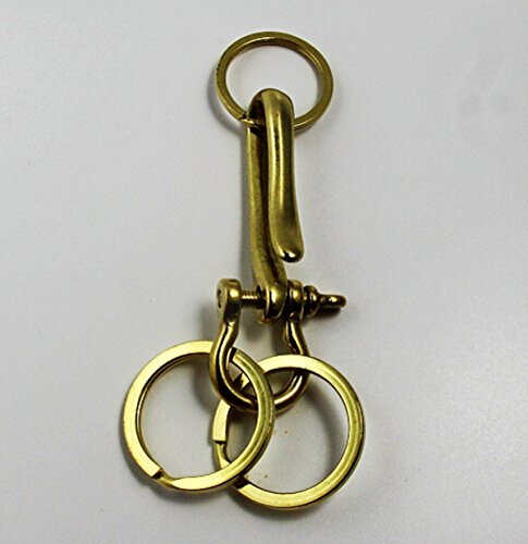 CHENGYIDA 1 Stück Bronze Antik Gold Messing Fischhaken Schlüsselanhänger Schäkel Spaltring von CHENGYIDA