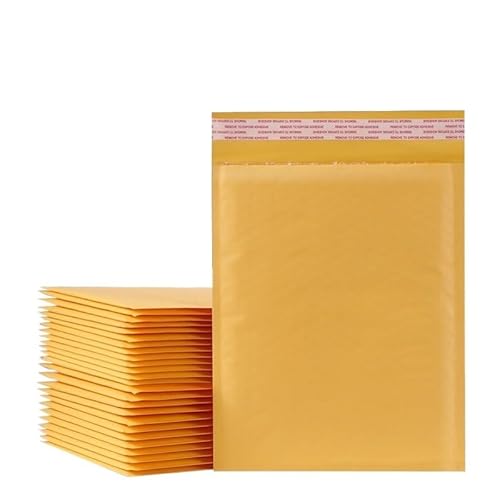 CHENJIAHAO Versandtaschen 50PCS/15 Kraft Blase Umschläge Papier Verpackung Taschen Gepolsterte Mailer Versand Paket Blase Umschlag Kurier Lagerung Taschen LuftpolsterumschläGe(110x150mm-Brown) von CHENJIAHAO