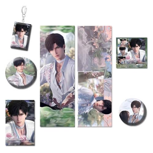 CHENJIRA Love＆Deepspace Spring Dekoration 7 Set, Sylus Rafayel ShenXingHui Zayne Caleb Cosplay Acryl Stand Anhänger Abzeichen, Spiel Peripheriegeräte Merch (D) von CHENJIRA