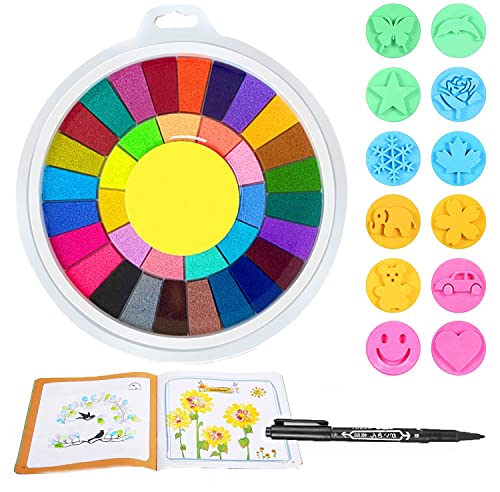 Stempelkissen Set, Ink Pad Stempelkissen Bunt Fingerabdrücke für die Karte Machen Papier Stoff (36 Farben) von CHENKEE