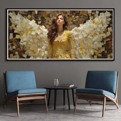 Diamond Painting Erwachsene Groß XXL 70x140cm, 5D Diamant Painting Bilder Engel Eckige Steine Diamond-Painting Retro Diamant Kunst Malerei Stickerei Kreuzstich Basteln Set für Home Wand Décor (SQ1) von CHENLICXLF