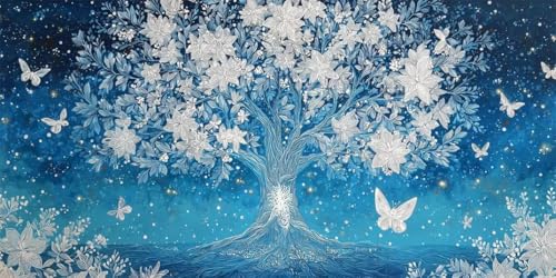 Diamond Painting Großer Baum XXL 80x200cm, 5D DIY Square Drill Diamond Painting Erwachsene, Schmetterling Diamant Painting Bilder, Mosaikherstellung Basteln Erwachsene für Wand Dekoration (SQ8) von CHENLICXLF