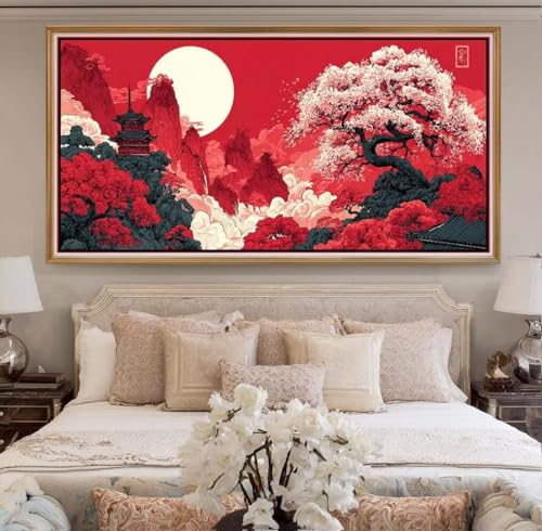 Diamond Painting Japan XXL 100x200cm, 5D DIY Diamond Painting Erwachsene, Landschaft Diamant Painting Bilder Full Drill, Mosaikherstellung Basteln Erwachsene für Geschenk Wand Dekoration (RD9) von CHENLICXLF